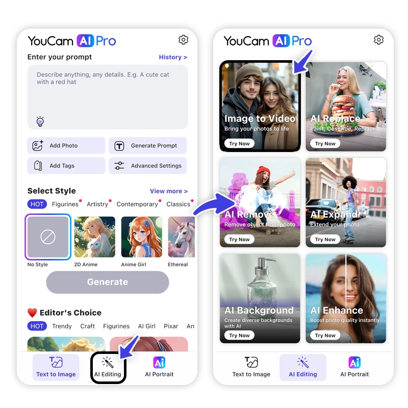 Step 7 Head to Image to Video Feature Step 7 Head to Image to Video Feature