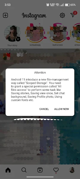 screenshot of insta gold android
