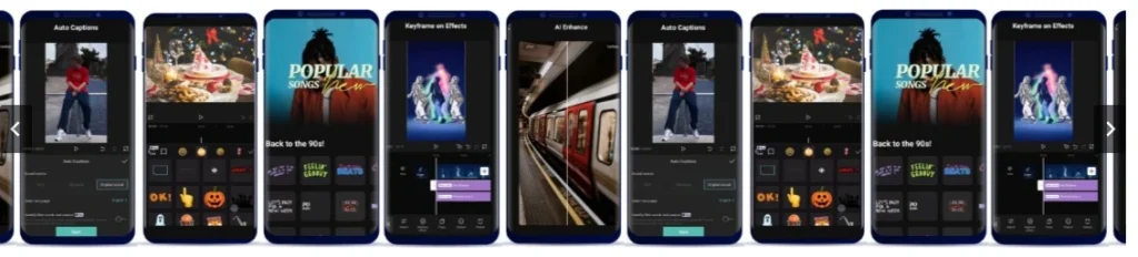 capcut pro apk screenshots CapCut Pro APK screenshots showing premium video editing features and tools